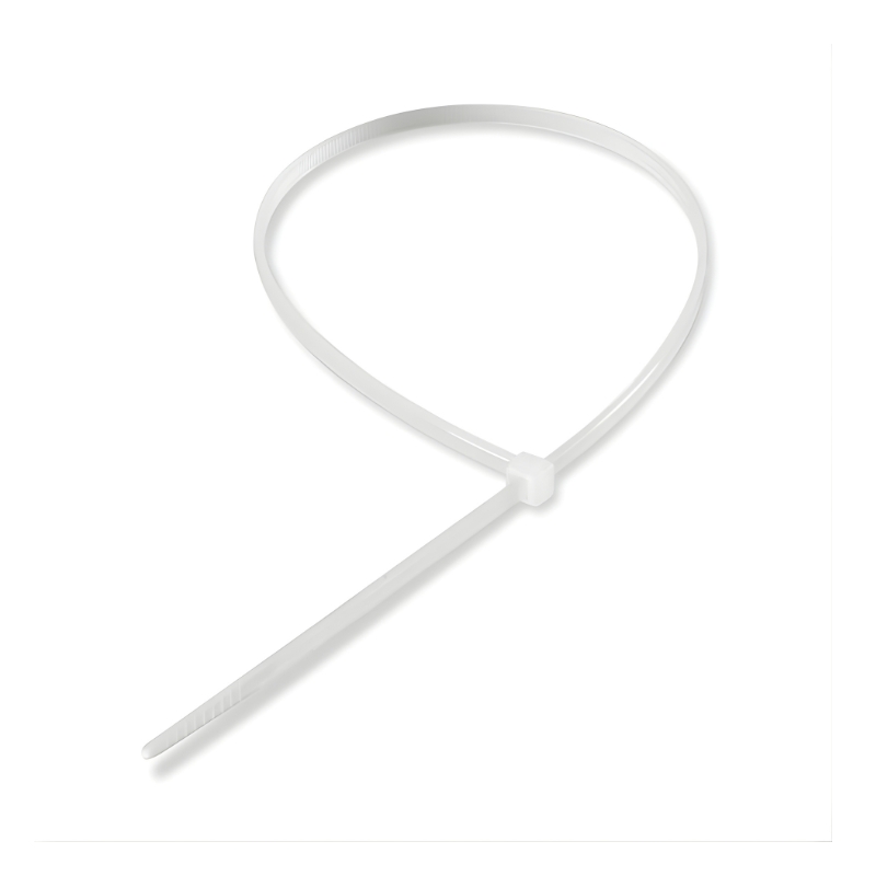 White nylon cable tie, 290 mm x 4.8 mm, 100 pieces