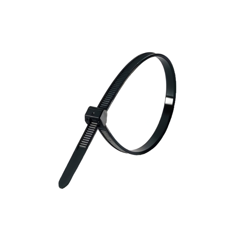 Black nylon cable tie, 290 mm x 4.8 mm, 100 pieces