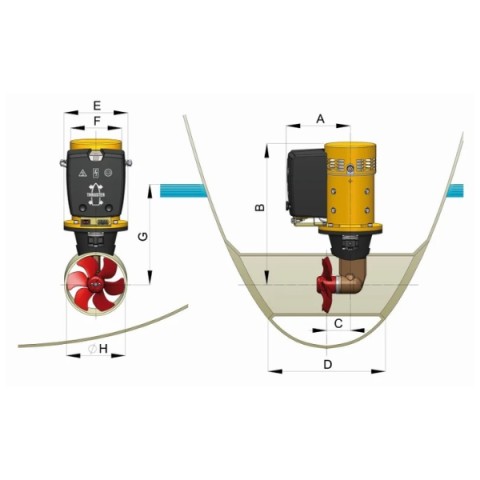 Kit Elica di Manovra Bow Propeller Vetus 55KGF 12V
