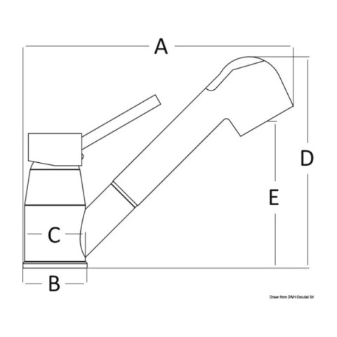 Single-hole swivel mixer tap in chrome-plated brass (17.006.00)