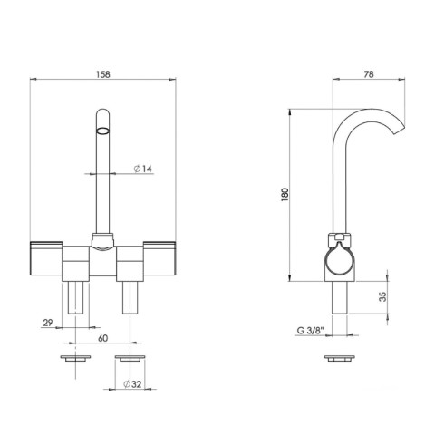 FOLD-DOWN BLACK MIXER TAP