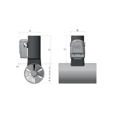 MAX POWER CT45 45kfg 12v tunnel 125 mm manoeuvring propeller kit