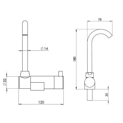 BLACK PVD MIXER TAP WITH LOW SPOUT