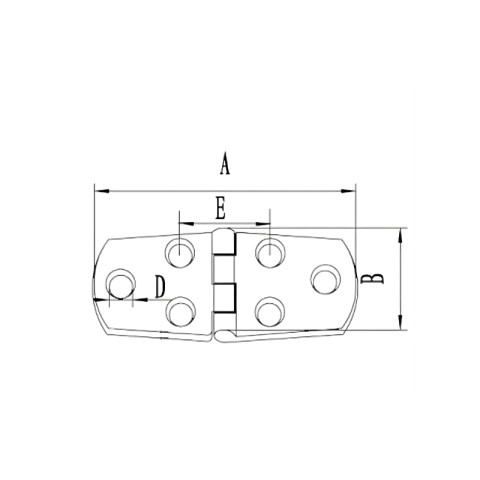 BLACK STAINLESS STEEL HINGE AISI316 76X38 MM