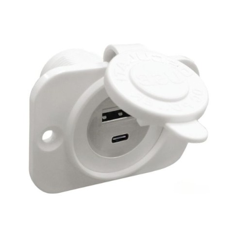 Dual USB Type-A + Type-C socket white (14.516.15)