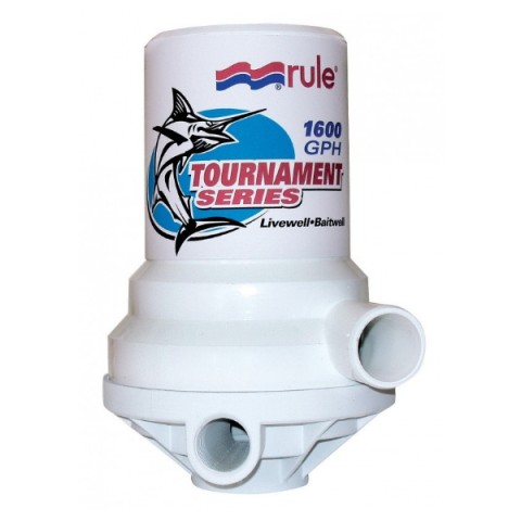 RULE TOURNAMENT DUAL-PORT 12V 100lt/min pump for live bait tanks