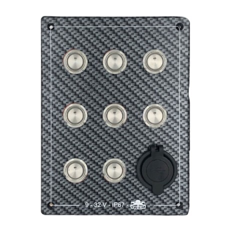 Pannello elettrico verticale cablato a treccia con portafusibili e doppia USB