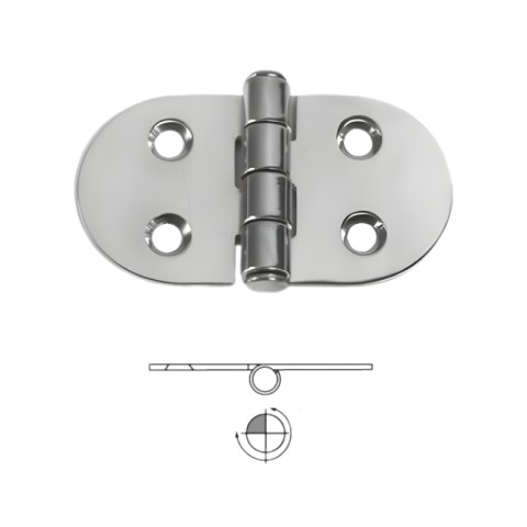 Reversed stainless steel hinge, 68x39 mm (38.442.70)