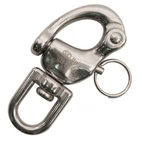 Stainless steel swivel carabiner with quick release, 86 mm