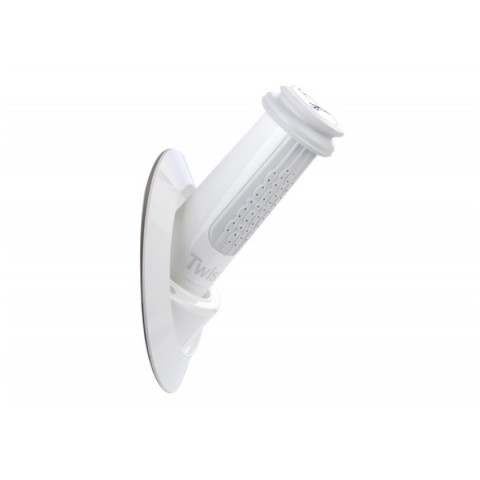 Twist hot/cold angled shower, white
