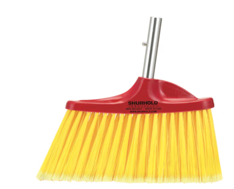 Angled synthetic floor broom