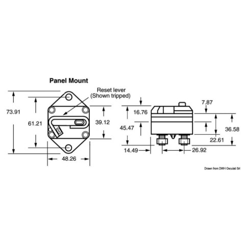 60AH FLUSH-MOUNTED THERMAL CIRCUIT BREAKER