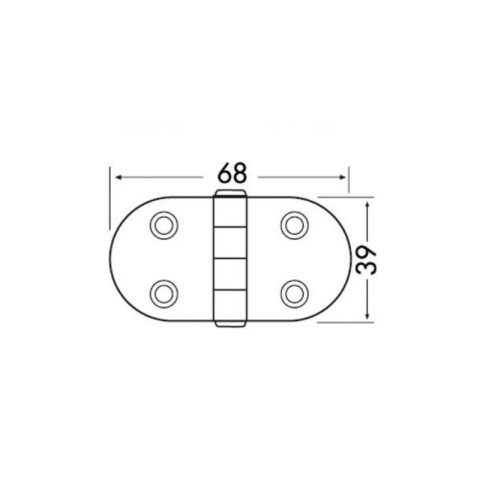 Reversed stainless steel hinge, 68x39 mm (38.442.70)