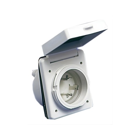 WHITE SQUARE ABS QUAY SOCKET 30AH AT 220V (14.331.00)