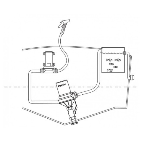 RULE TOURNAMENT DUAL-PORT 12V 100lt/min pump for live bait tanks