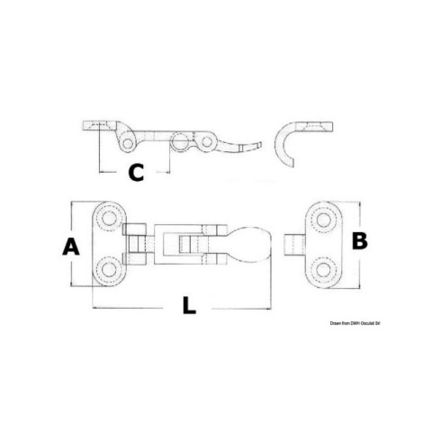 CHROME-PLATED BRASS LEVER CLOSURE 110X50 MM (38.107.30)