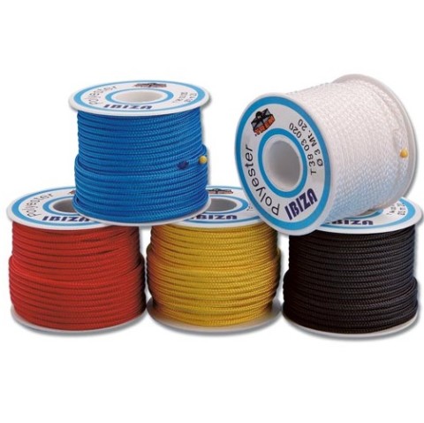 Cime treccia IBIZA tinta unita colore bianco mm.2 mt.30