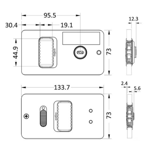 Standard black flush-fit lock for entrance doors (38.172.02)