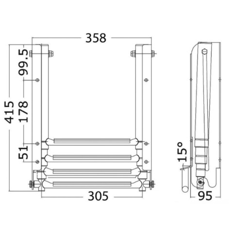 Big 4-step sliding platform ladder (49.558.14)