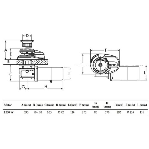 Project X3 BRONZE winch 1700W 12v chain mm.12