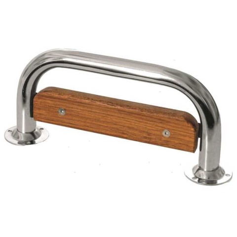 Stainless steel and wood step, 290 x 140 mm