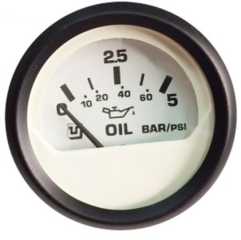 Indicatore pressione olio 0/5 bar quadrante bianco serie ULTRA WHITE