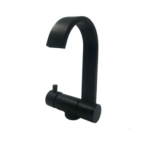 BLACK FLUSH-MOUNTED MIXER TAP  FLAT SPOUT