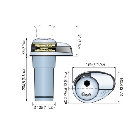 Verricello PRINCE DP2E verticale 800W 12v catena mm.6