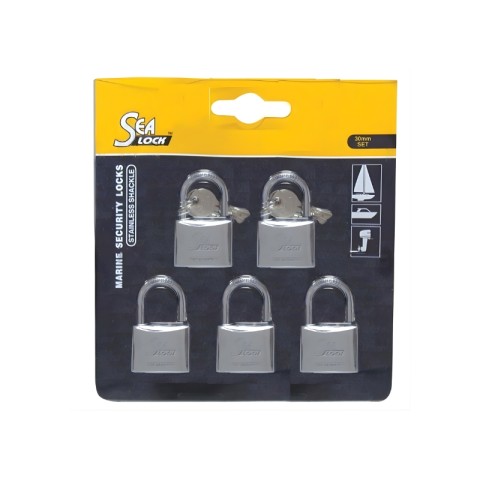 SET 5 LUCCHETTI CHIAVE UNICA MM.30