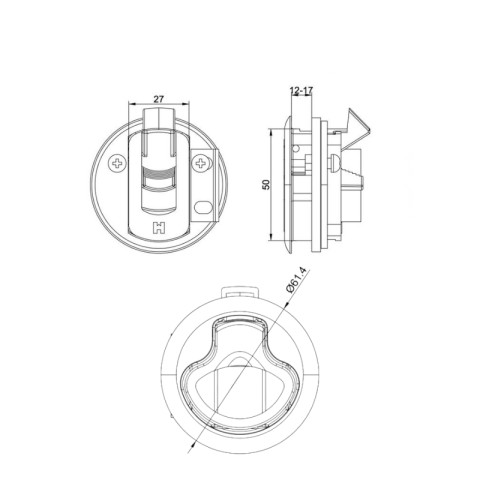 STAINLESS STEEL PIVOT IN BLACK PVD MM.61.4