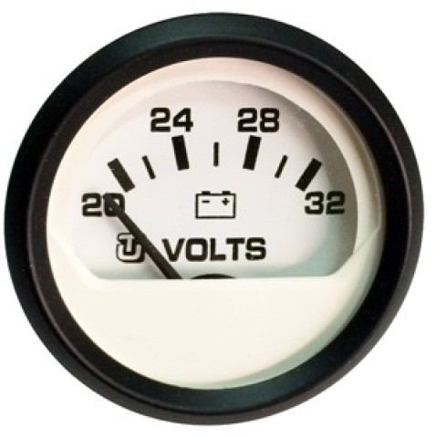 Voltmetro scala 20-32V quadrante bianco serie ULTRA WHITE