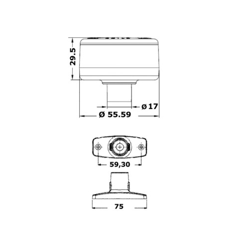 360° Evoled navigation light in white ABS 12V 2W  11.039.26
