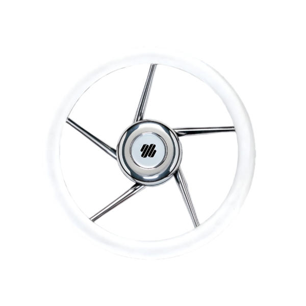 V02 steering wheel, white polyurethane, 350 mm