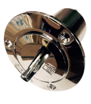 Chrome-plated brass lever-lock diesel fuel cap