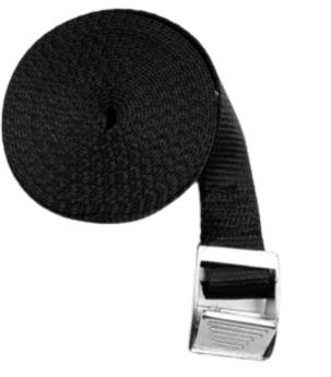 Straps Stainless steel buckle with black strap, 4 metres