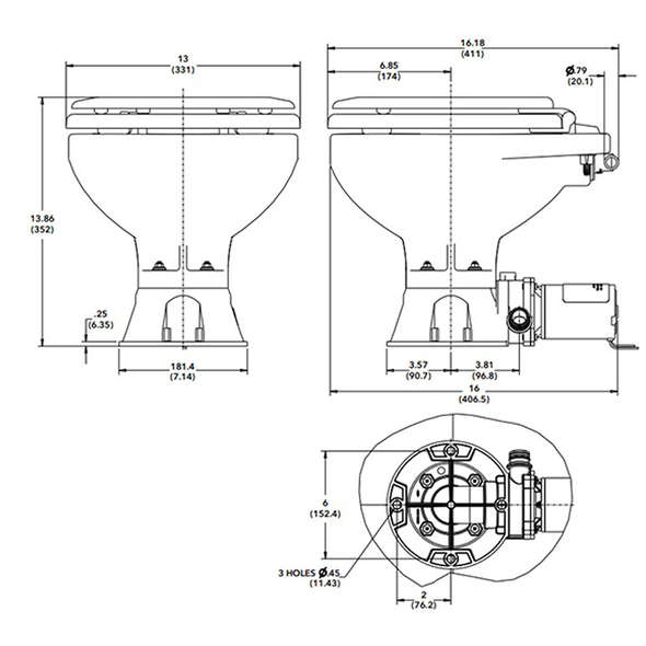Toilette QUITE FLUSH E2 compact 24v
