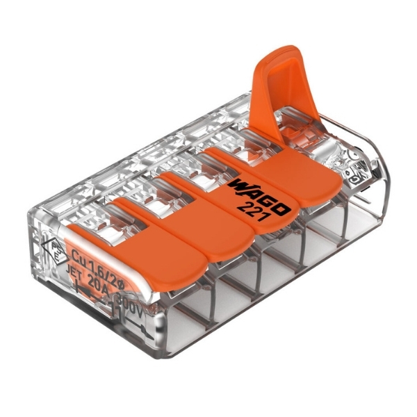 Wago 5-conductor terminal block for 0,14 mm² to 4 mm² (14.286.54)