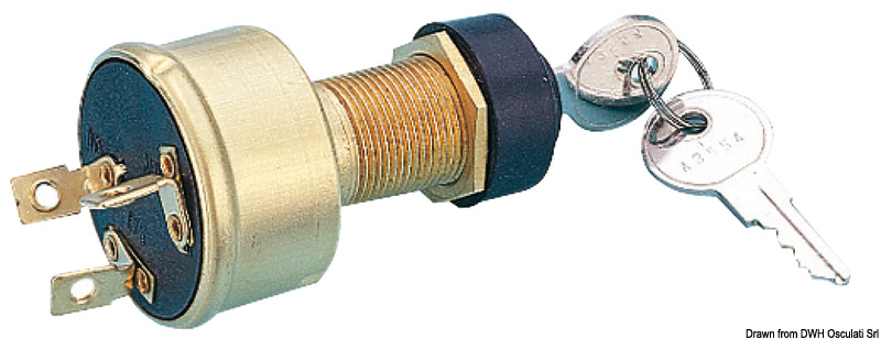 Watertight 3-position ignition key switch (14.918.31)