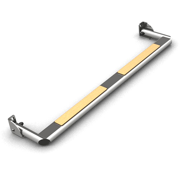 Gradino poggiapiede pieghevole rimovibile inox cm.35