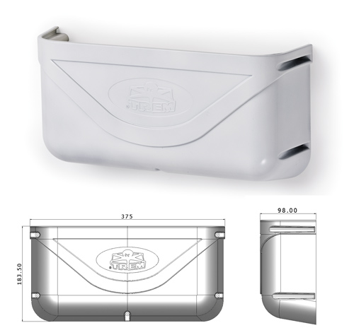 Tasca portaoggetti a parete in abs bianco mm.370x185